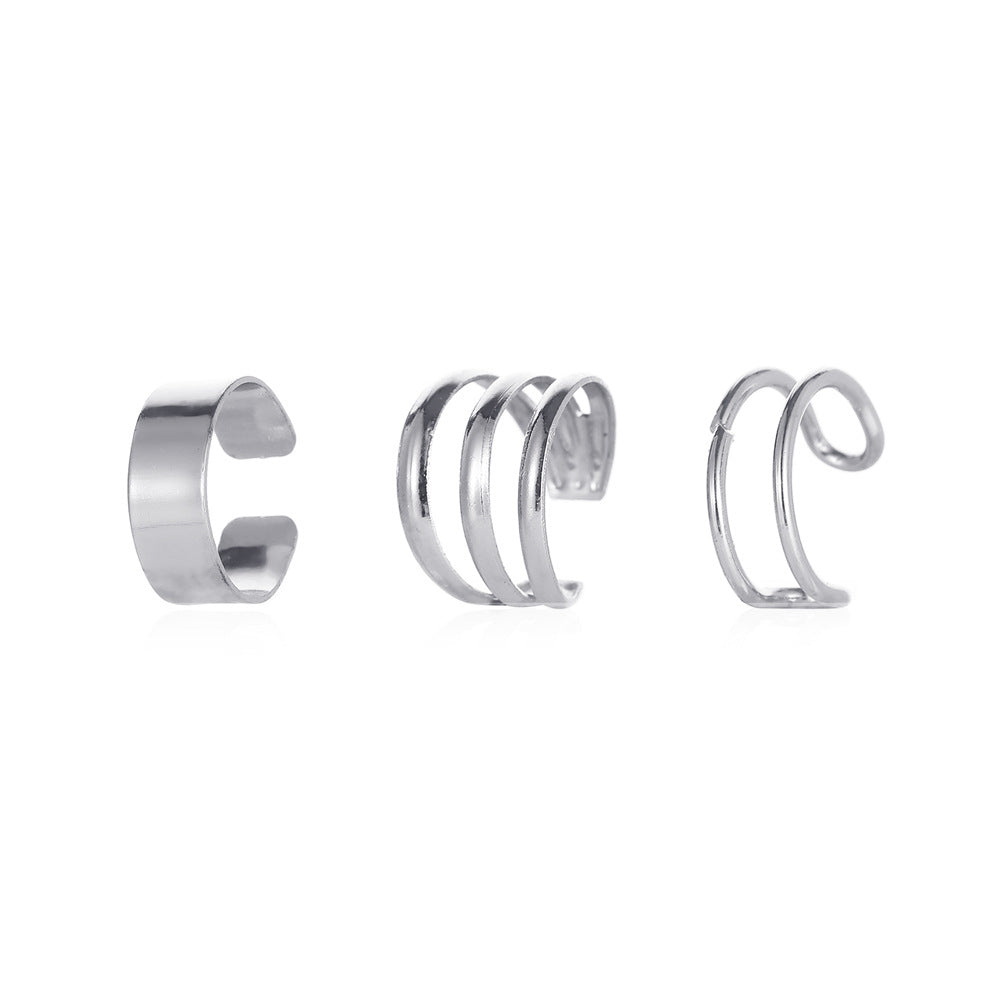 Sleek Minimalist Geometric Hollow Metal Earrings