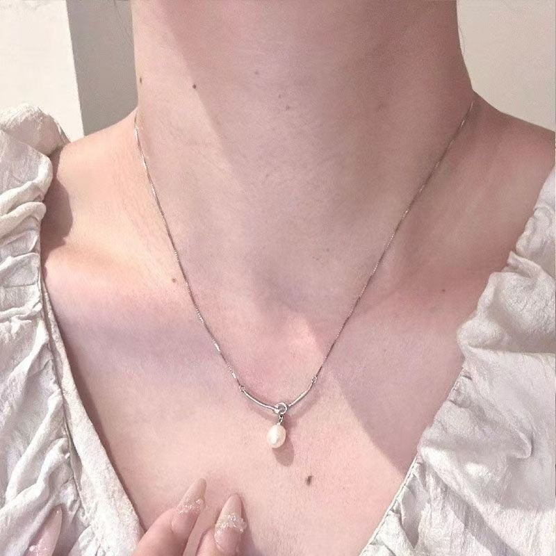 Moonstone Light Luxury And Simplicity All-match Necklace Clavicle