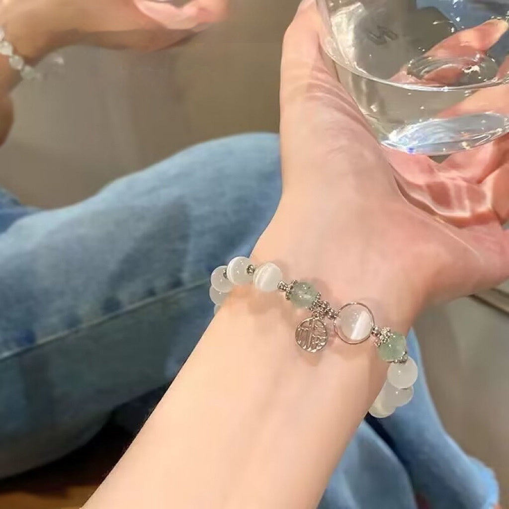 Glass Butterfly Bracelet For Women In Special-interest Design Gray Moonlight Bracelet All-match