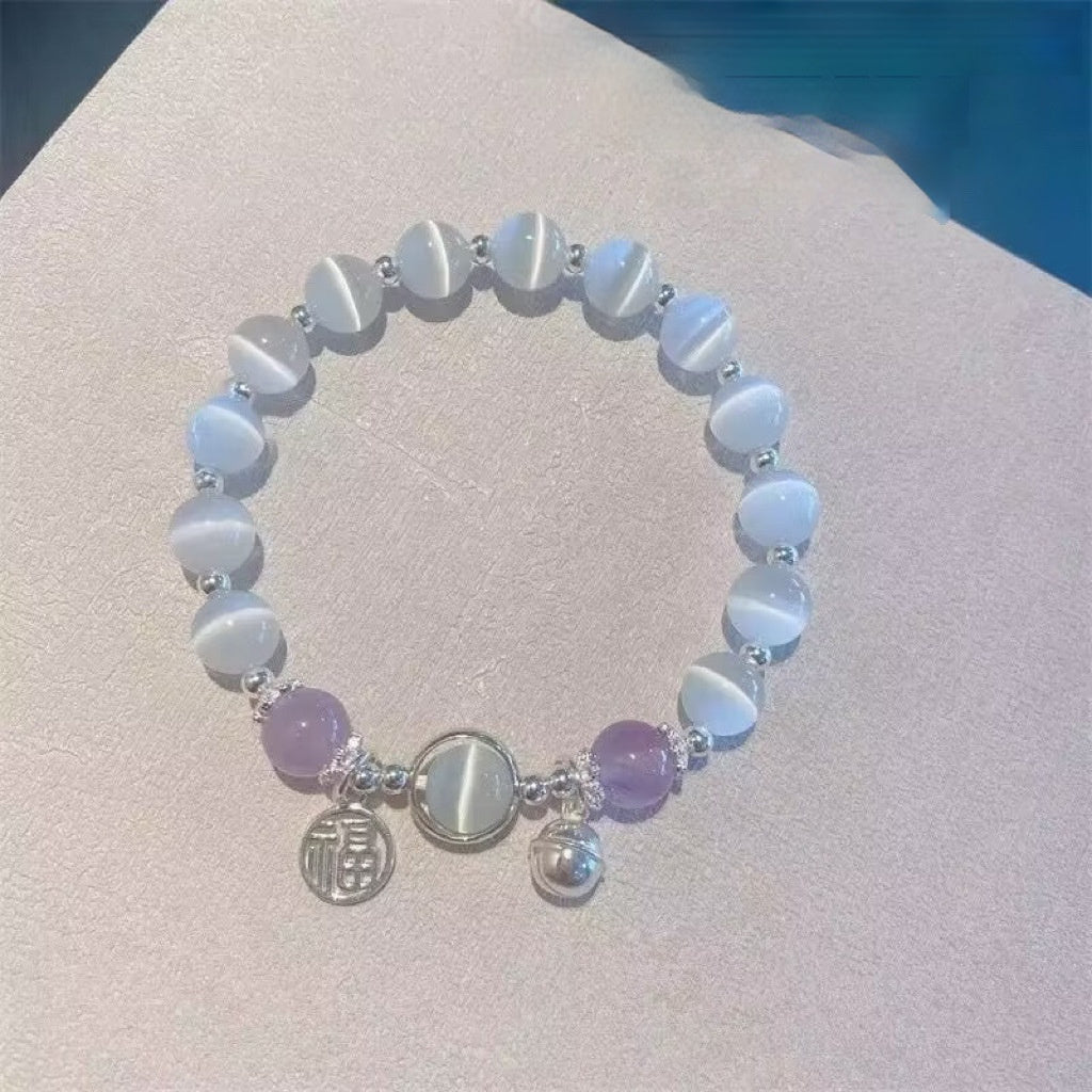 Glass Butterfly Bracelet For Women In Special-interest Design Gray Moonlight Bracelet All-match