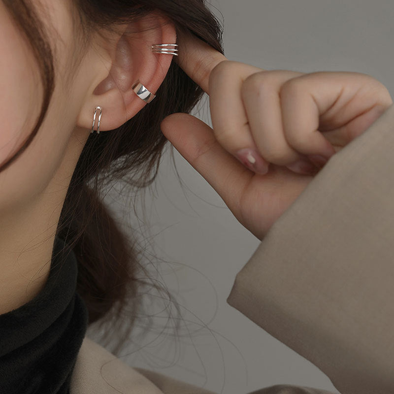 Sleek Minimalist Geometric Hollow Metal Earrings