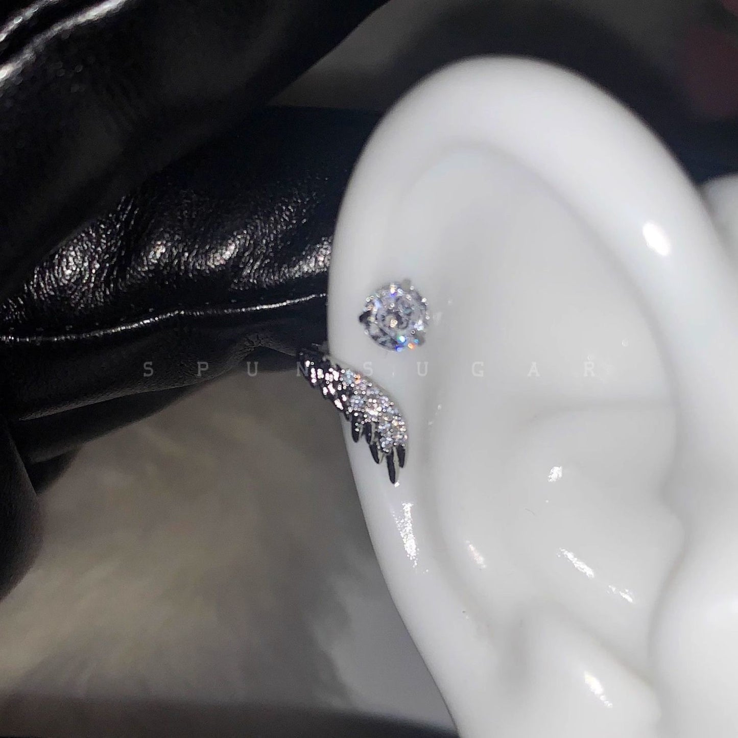 Exquisite Angel Wing Ear Cuff In Titanium Steel
