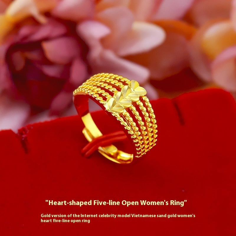 Ring Variety Special-interest Design Fu Character Heart
