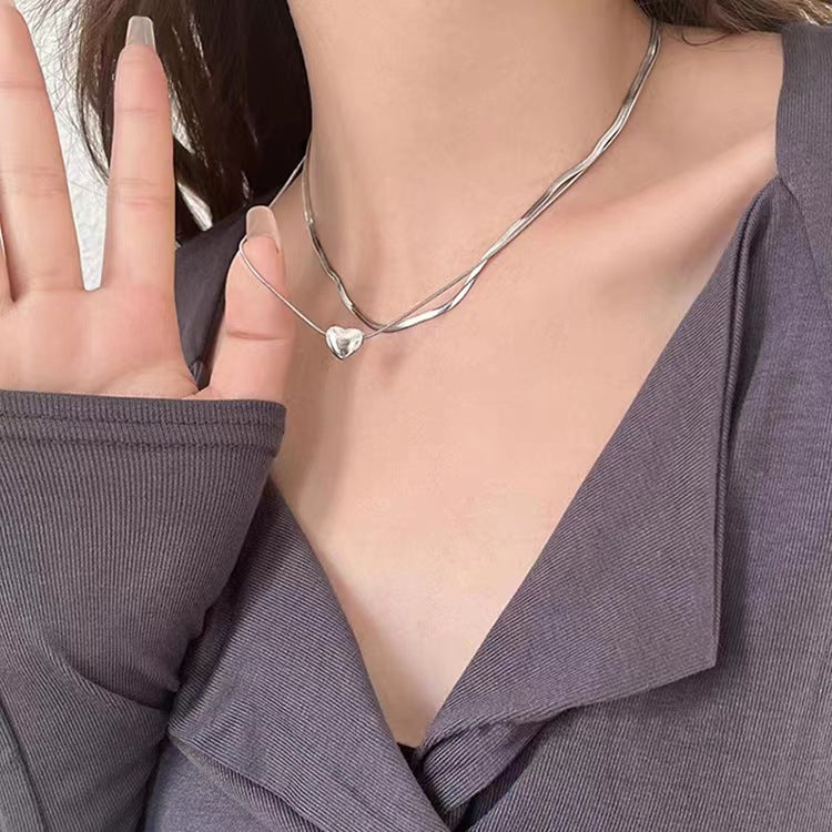 Double-layer Twin Love Necklace For Women
