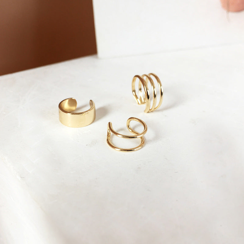 Sleek Minimalist Geometric Hollow Metal Earrings