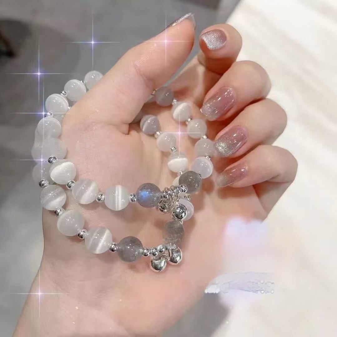 Glass Butterfly Bracelet For Women In Special-interest Design Gray Moonlight Bracelet All-match
