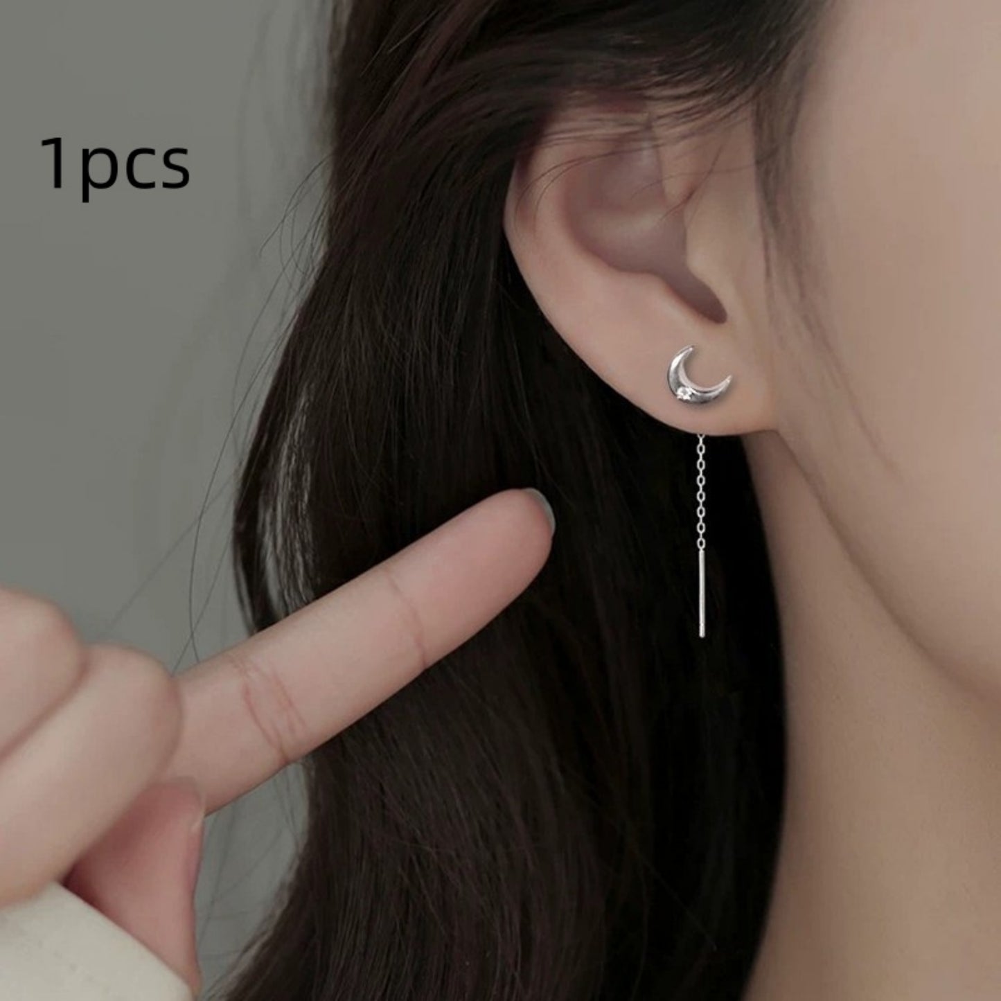 Sterling Silver Needle Pearl Ear String Female Earrings Long Temperament