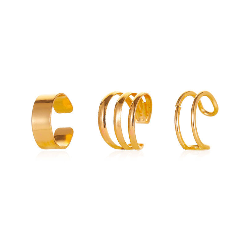 Sleek Minimalist Geometric Hollow Metal Earrings