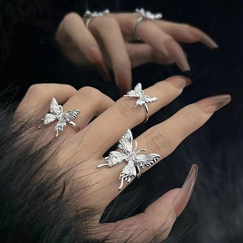 Women's Niche Design Pleated Cold Wind Dark Ring
