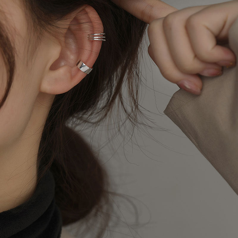 Sleek Minimalist Geometric Hollow Metal Earrings