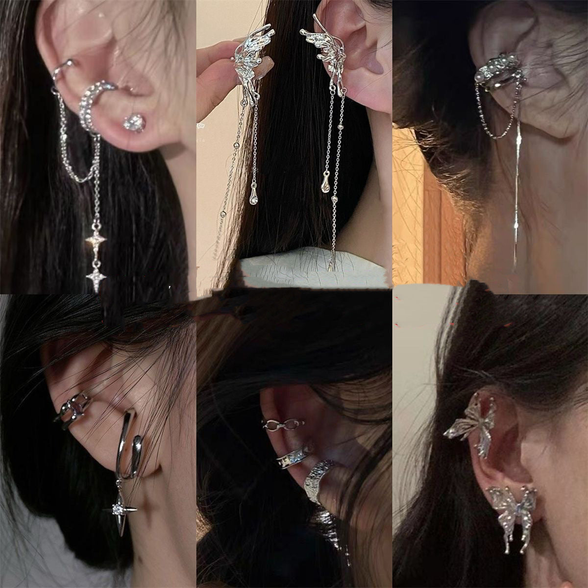 Womens Versatile & Minimalist Angel Wing Ear Cuffs