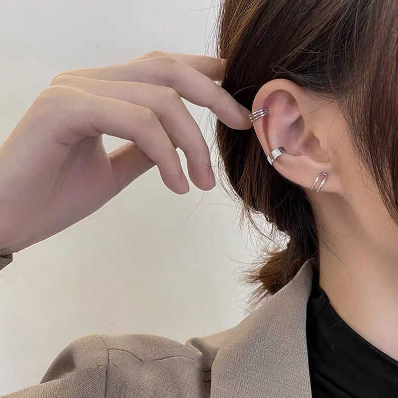 Sleek Minimalist Geometric Hollow Metal Earrings