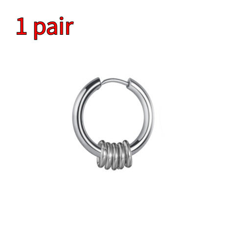 Men And Women Stainless Steel Ear Ring Round Ring Earrings