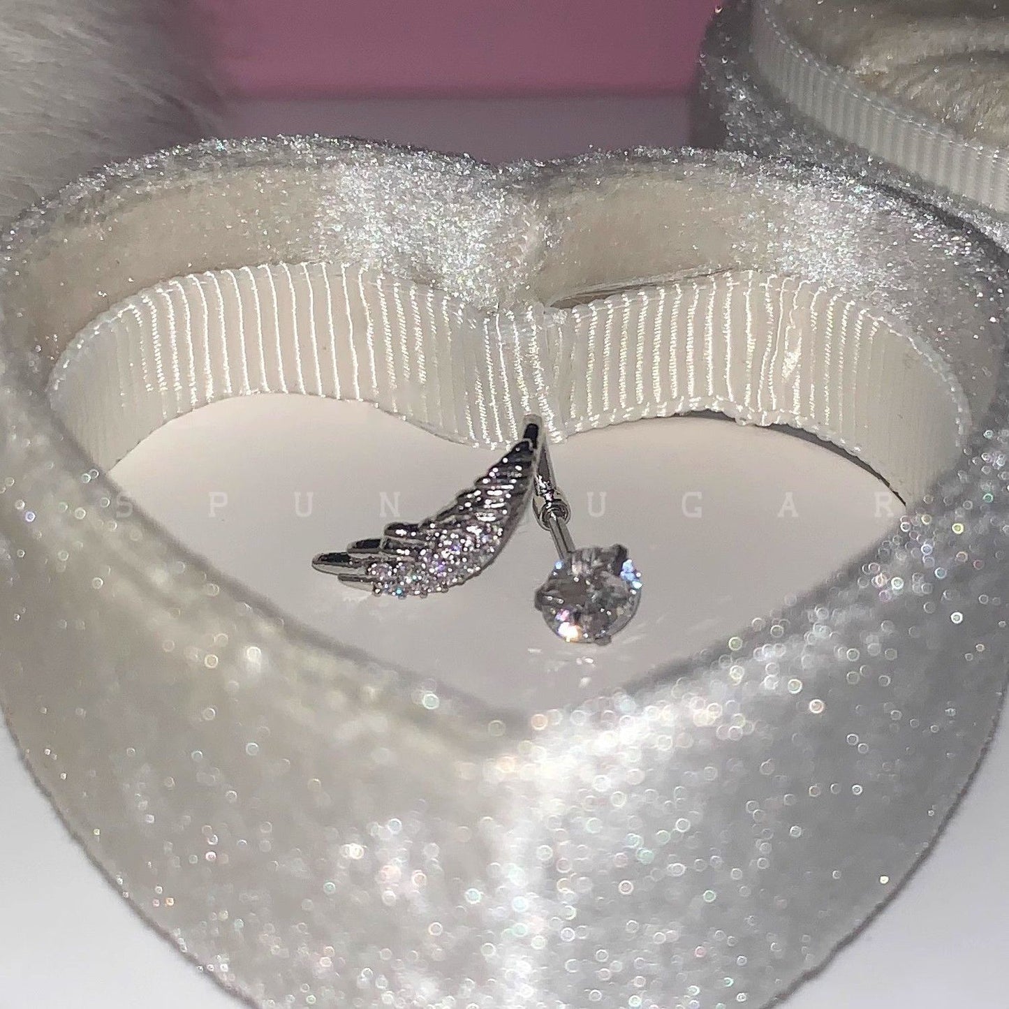 Exquisite Angel Wing Ear Cuff In Titanium Steel