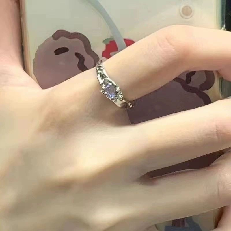 Moonstone Irregular Ring Wave Geometric Ring For Women